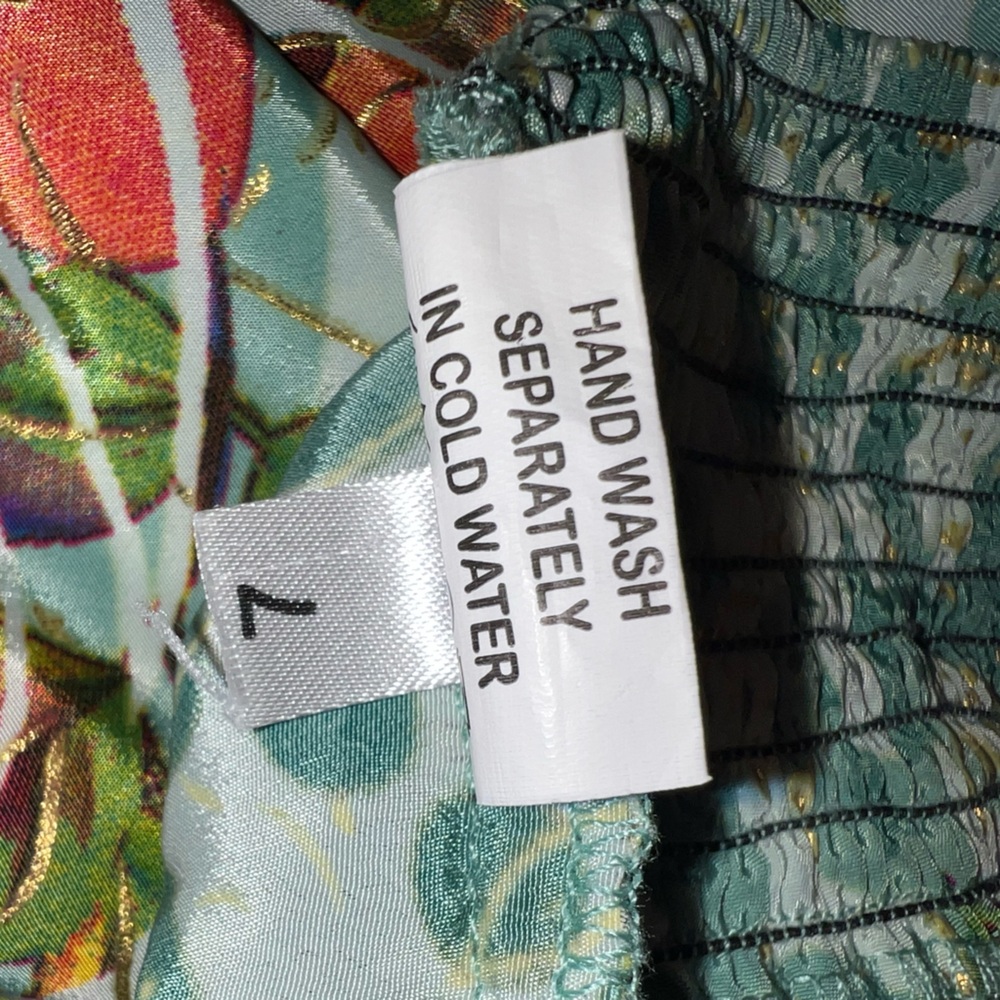 Silk 2-Piece Aqua Patterned Set - image 8